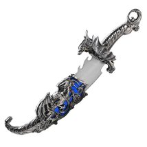 Munetoshi 15 Blue Dragon Dagger Knife 440 Stainless Steel Blade Ornamental with  - £26.09 GBP
