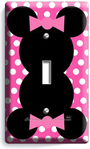 Minnie Mouse Pink Polka Dots Single Light Switch Wall Plate Cover Girl Bedroom 1 - £8.19 GBP
