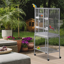 Large Parrot Bird Cage Bird Finch Feeder Stand Bird Display Top House 53... - £89.12 GBP