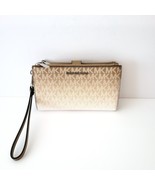 Michael Kors Jet Set Travel Large Double Zip Wristlet Clutch Husk MK Log... - $107.31 CAD