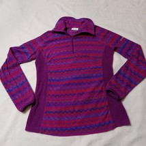 Columbia Women’s Small Pink Purple Red Fleece Quarter Zip Sweatshirt Jacket - £10.62 GBP