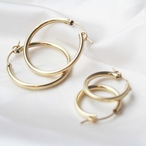 Gold Filled Hoop Earrings Modern Jewelry Minimalism Boho Brincos Gift Vintage Pe - £54.27 GBP