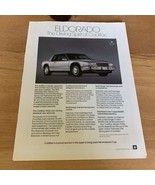 Cadillac Eldorado Luxury Sedan Car 1987 Vintage Print Ad Original - $9.49