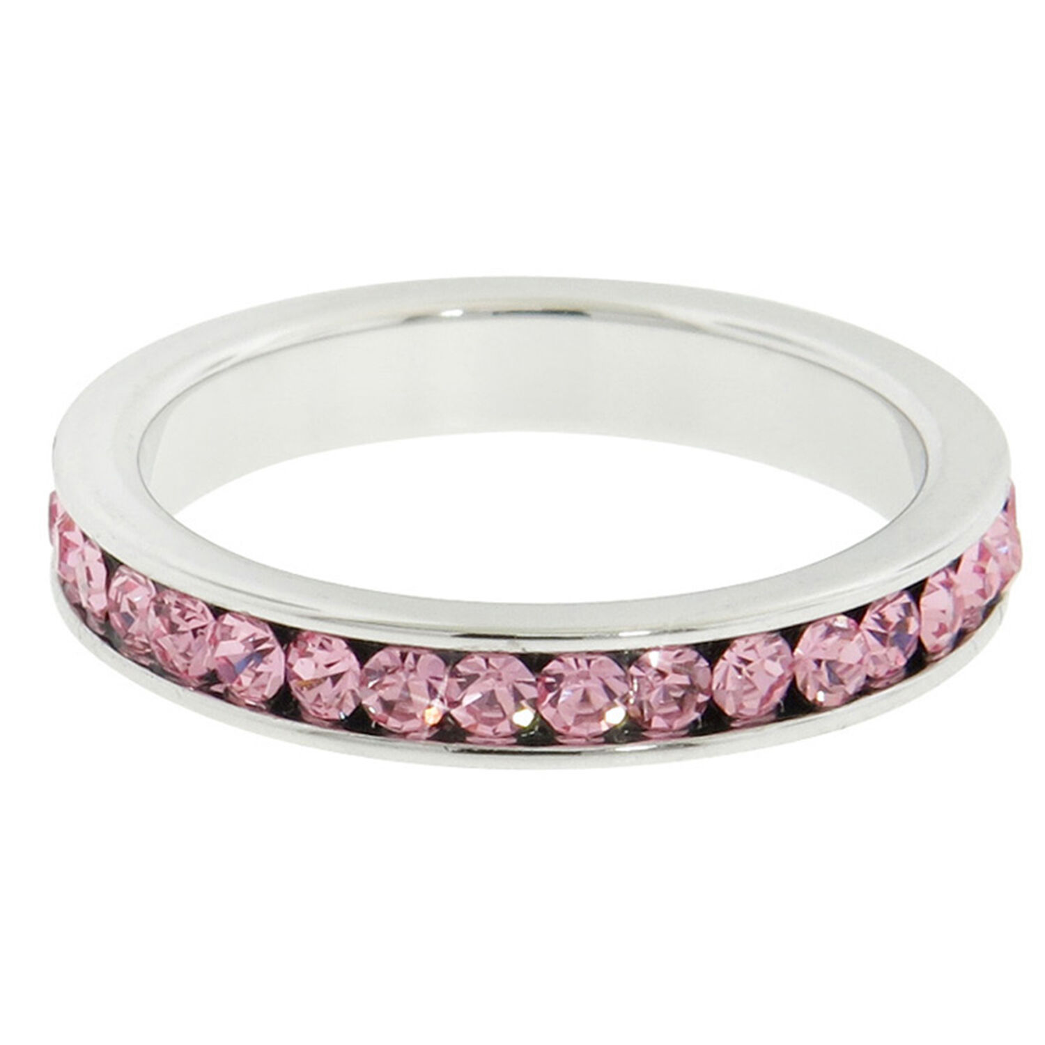 Primary image for Wedding Band All Around Pink Crystal Eternity Band  Sizes 5 6 7 8 9