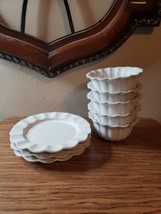 PIER 1 One ALEXANDRIA Beige/Off White Fluted - Set of 8 (5)Bowls (3)Sala... - £11.78 GBP