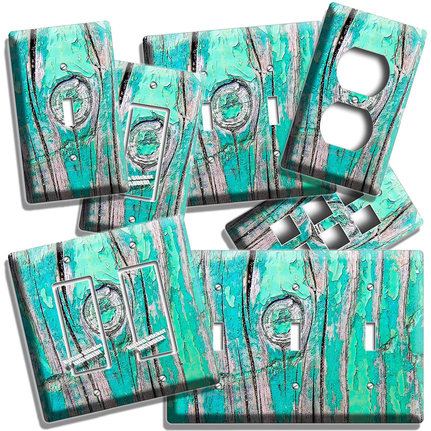 RUSTIC GREEN PAINT CRACKED WORN OUT WOOD LIGHT SWITCH OUTLET WALL PLATE HD DECOR