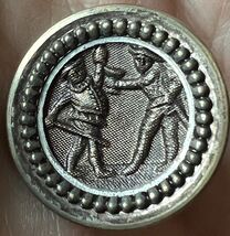16 Antique  Metal Buttons Medieval Knights Fighting Shank 3/4" - $110.00