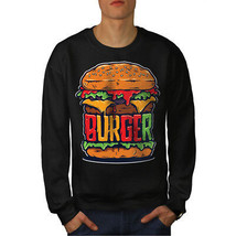 Wellcoda Cheese Burger Mens Sweatshirt, Food Art Casual Pullover Jumper - £23.76 GBP+