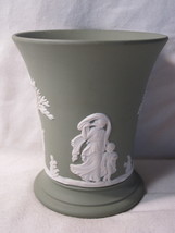 Vintage Wegdwood England Wedgwood Green Jasperware : 4&quot; Vase - £22.31 GBP