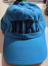 Men&#39;s NIKE Baseball Ball Cap Hat Blue with Black Writing Adjustable NWT - $34.99