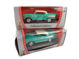 1957 Chevrolet Bel Air 1:43 O Scale Die Cast Cars Set of 2 Yat Ming Rd Signature - £21.19 GBP
