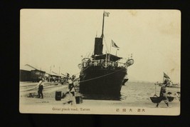 Vintage Paper Chinese Postcard Great Plank Road China Tarien China Ship At Dock - £7.08 GBP