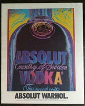 Vintage 1986 Absolut Vodka Andy Warhol Full Page Original Ad - 721 - $9.49