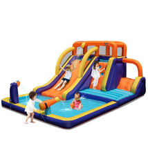 4-in-1 Kids Bounce Castle with Splash Pool without Blower - Color: Multicolor - £346.74 GBP