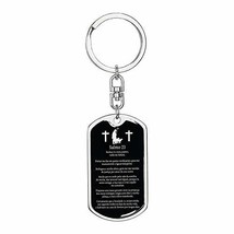 Salmo 23 Psalm 23 in Portuguese Dog Tag Pendant Keychain Engraved 18k Gold - £44.36 GBP