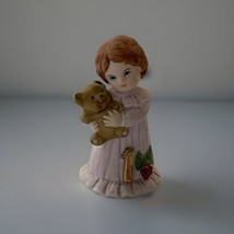 Enesco Growing Up Girls Age 1 Birthday Figurine Brown Hair Girl Bear Flo... - $2.35