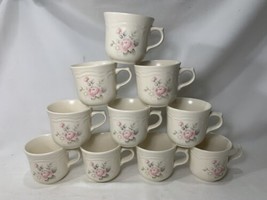 10 Pfaltzgraff Tea Rose Pattern 8oz. Coffee or Tea Mugs Cups - $44.55