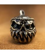 Brass Pumpkin Head Knife Bead, EDC Lanyard Charm - $13.99