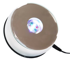 Ebros Rotating Colorful 7 LED Light Mirror Display Base for Crystal Acrylic Art - £11.88 GBP