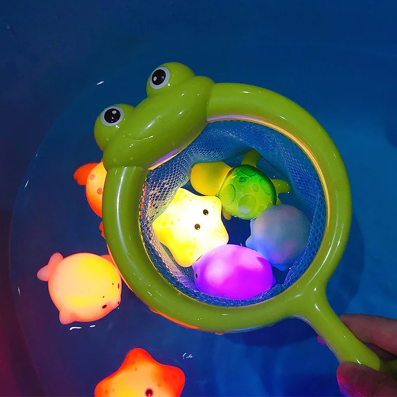 Baby Bath Toys Swimming Water LED Light Up Toys Soft Rubber Float Induction - £8.84 GBP+