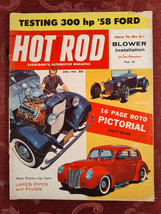 Rare Hot Rod Magazine April 1958 300 Hp 58 Ford V-8 Hot Rods - £17.06 GBP