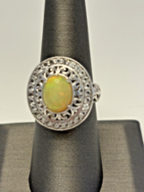 Ring HSN Victoria Wieck Ethiopian Opal White Topaz Sterling .925 Frame Size 7 - £128.23 GBP