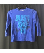 Boys Nike Blue ~Just Do It Logo~ Long Sleeve Shirt XS - £6.56 GBP