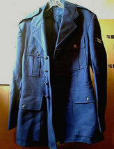 Vintage USAF US Air Force Blue Dress Jacket 37R Airman First Class Cut Edge Rank - £15.98 GBP