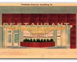 Philadelphia Restaurant Stroudsburg Pennsylvania PA UNP Linen Postcard U21 - $9.85