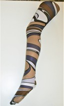 Psychedelic Patterned Printed Tights Funky Trippy 60&#39;s 70&#39;s Hippie Alter... - $15.56