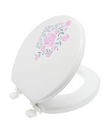 Embroidered Rose White Soft Padded Toilet Seat Round Cushioned Std Cover... - £69.21 GBP