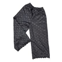 VTG OK Sam Black Beaded Lace Palazzo Pants - Wide Leg &amp; Lined - Elastic ... - $46.95
