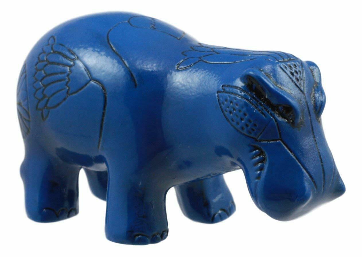 Ebros Small Egyptian Goddess Taweret Statue 3&quot;Long Blue Nile River Hippo... - $11.99