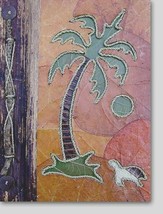 Leaf Notebook Journal Hand Crafted Bali Palm Tree Turtle Sun Natural Lea... - £9.74 GBP