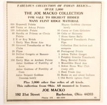 1967 Joe Macko Indian Relics Advertisement Barberton Ohio Collectibles F13C - $18.74