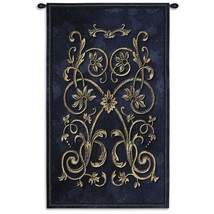 32x53 FLORETTE BLEU French Filigree Blue Architectural Tapestry Wall Han... - $158.40