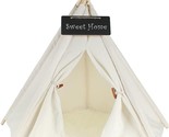Pet Teepee Dog &amp; Cat Bed - Dog Tents &amp; Pet Houses with Cushion &amp; Blackbo... - £19.76 GBP