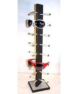 BRAND NEW 8 PAIR BLACK WOODEN SUNGLASS DISPLAY RACK wood sunglasses holder - $32.53 CAD