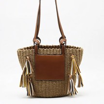Bohemian Rope Straw Bag Basket Bags for Women Summer Woven Rattan  Bag Bali Trav - £141.70 GBP
