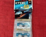 3 NEW TDK Microcassette MC 60 MINUTE SEALED PACKAGE Audio Cassette Tape ... - $8.86