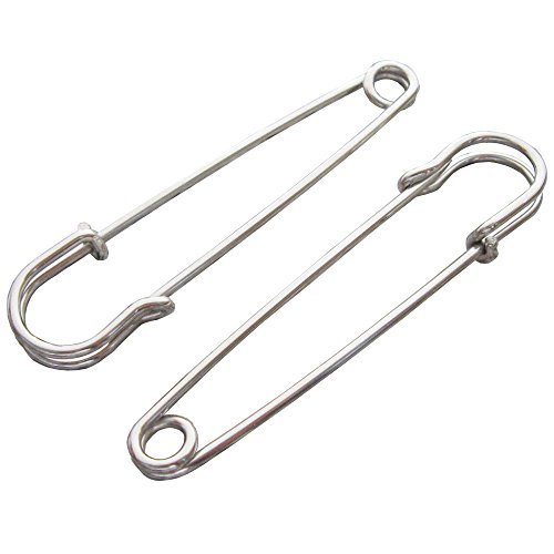 Bluemoona 20 Pcs 3" 75mm Large Oversized Safety PINS Metal Jewelry For Kilts Bla