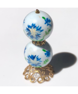 Dollhouse Miniature Globe Lamp Table Lamp Gone With the Wind White Blue ... - $10.99