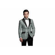Men Insomnia Manzini Blazer Stage Performer Singer Prom MZN138 Aqua Green Lace image 4