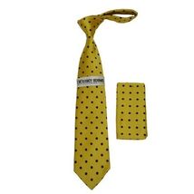Men's Stacy Adams Tie and Hankie Set Woven Silky Satin #SAT123 Gold Polka Dot image 3