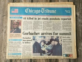 Chicago Tribune: &quot;A Mayor Remembered-Gorbachev arrives for summit&quot; Dec. ... - $265.91 MXN