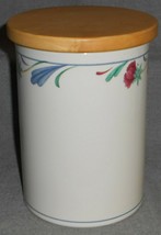 Lenox Chinastone Poppies On Blue Pattern 7&quot; Canister w/Lid Made In Usa - £23.67 GBP