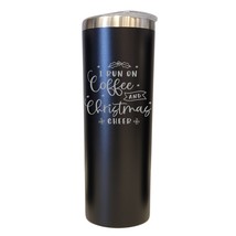 Coffee and Christmas Cheer Black 20oz Skinny Tumbler LA5162 - £16.01 GBP
