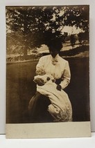 RPPC Victorian Woman With Baby Real Photo Postcard G6 - £4.66 GBP