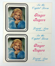 Lot 2 Crystal Room Desert Inn &amp; Country Club Postcard 8 x 5 Ginger Rogers Vintag - £7.78 GBP