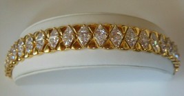 Cubic Zirconia Gold Vermeil Over Sterling Silver Tennis Bracelet 925 - $247.50